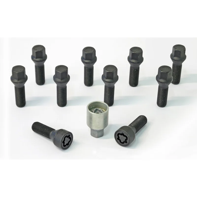 H&R Wielboutenset konisch M14x1.25 - Lengte 35mm - Zwart - 10 stuks - incl. wielsloten