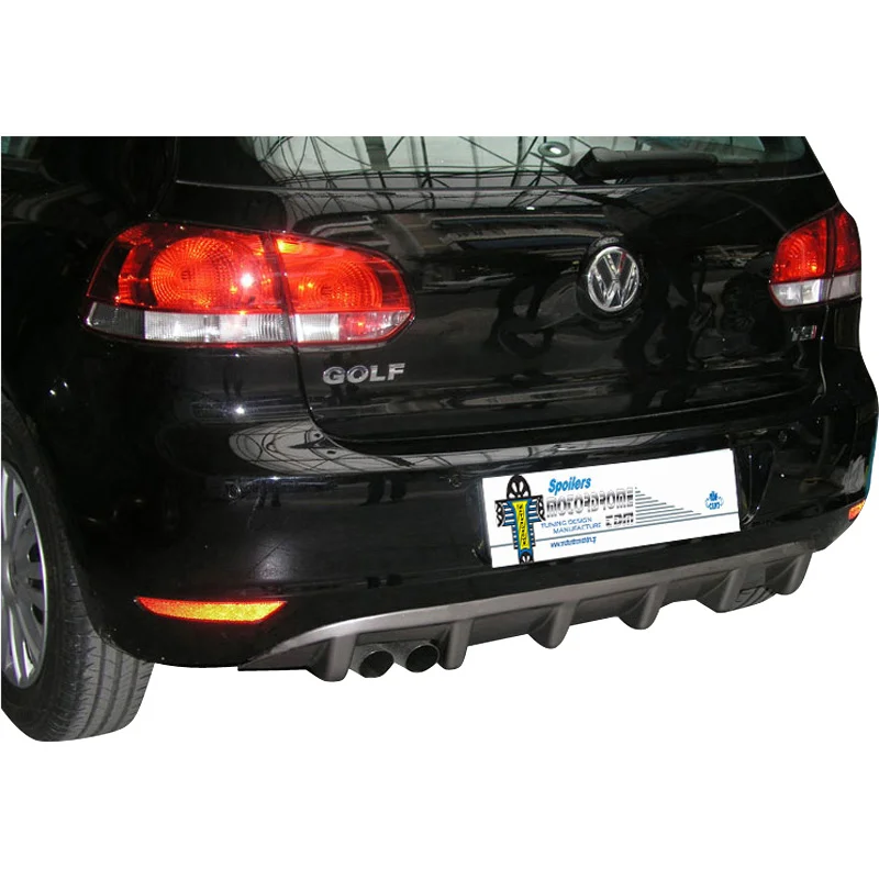 Motordrome Achterbumperdiffuser passend voor Volkswagen Golf VI 3/5-deurs 2008-2012 (ABS)