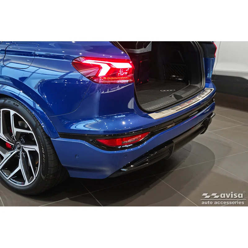 Avisa RVS Achterbumperprotector Shadow Premium passend voor Audi Q6 e-tron (GFB) 2024- - Glanzend Zilver / Zilver