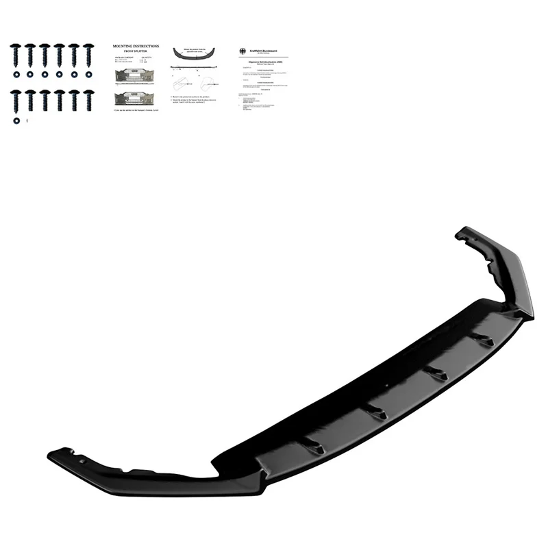 Oneway Voorspoilerlip passend voor Skoda Octavia IV RS HB/Kombi 2020- – Glanzend zwart