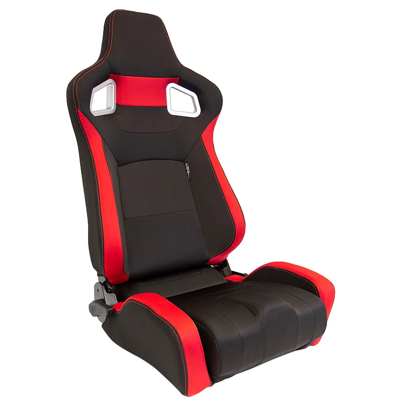 AutoStyle Sportstoel ‘RS6-II’ – Zwart/Rood Stof – Dubbelzijdig verstelbare rugleuning – incl. sledes