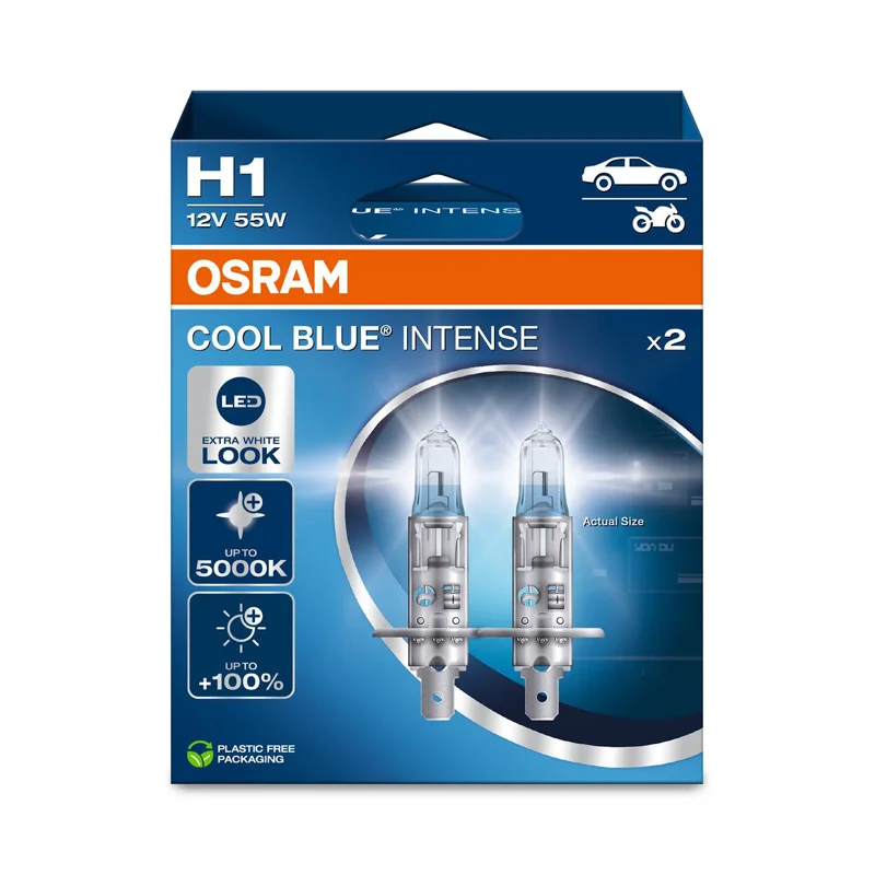 Osram Cool Blue Intense NextGen Halogeen lampen – H1 – 12V/55W – set à 2 stuks