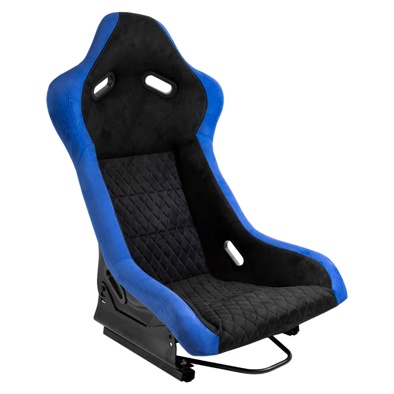 AutoStyle Sportstoel ‘LV’ – Zwart/Blauw – Vaste polyester rugleuning – incl. sledes