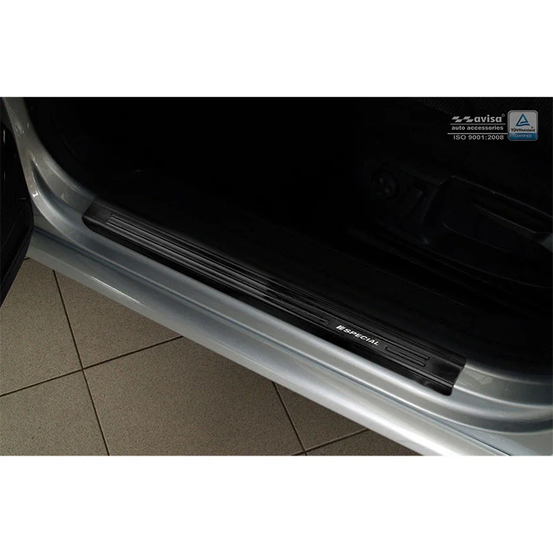 Avisa Zwart RVS Instaplijsten passend voor Volkswagen Passat 3C 2005-2014 - 'Special Edition' - 4-delig