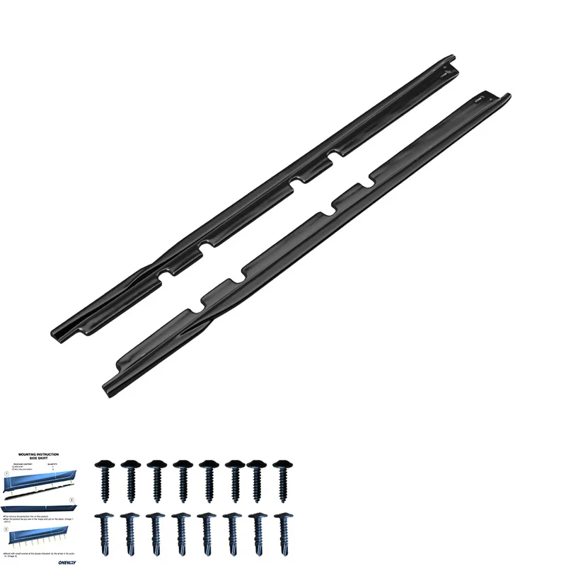 Oneway Set Sideskirts - Universeel - Lengte 208cm - Glanzend zwart