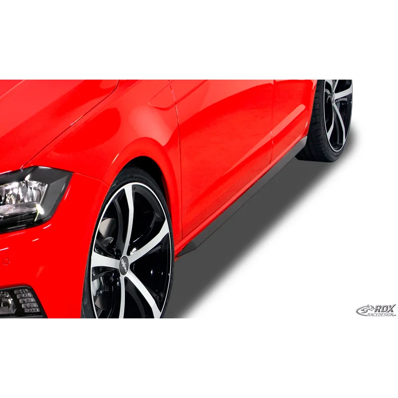 RDX Sideskirts ‘Slim’ passend voor Volkswagen Polo (AW) 2017- (ABS zwart glanzend)