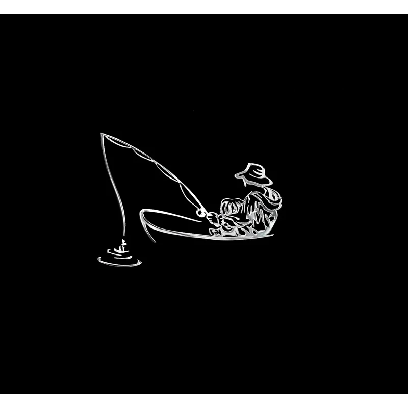 Avisa Nikkel Sticker 'Angler in a boat' - 70x49mm