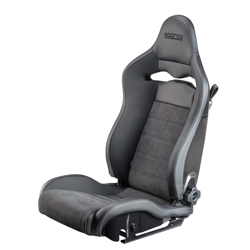 Sparco Sportstoel SPX SX - Bestuurdersversie (Links) - Zwart Leather/Alcantara + Carbon Rugleuning - Links Verstelbaar