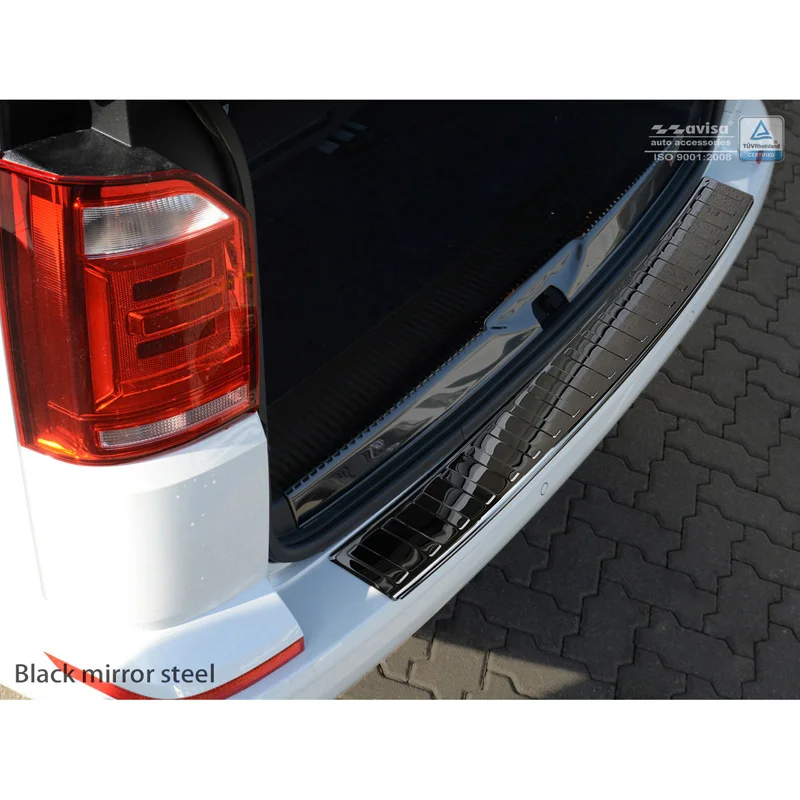 Avisa RVS Achterbumperprotector passend voor Volkswagen Transporter T6 2015-2019 & FL 2019-2020 & T6.1 2020-2022 (met achterklep) - Glanzend Zwart