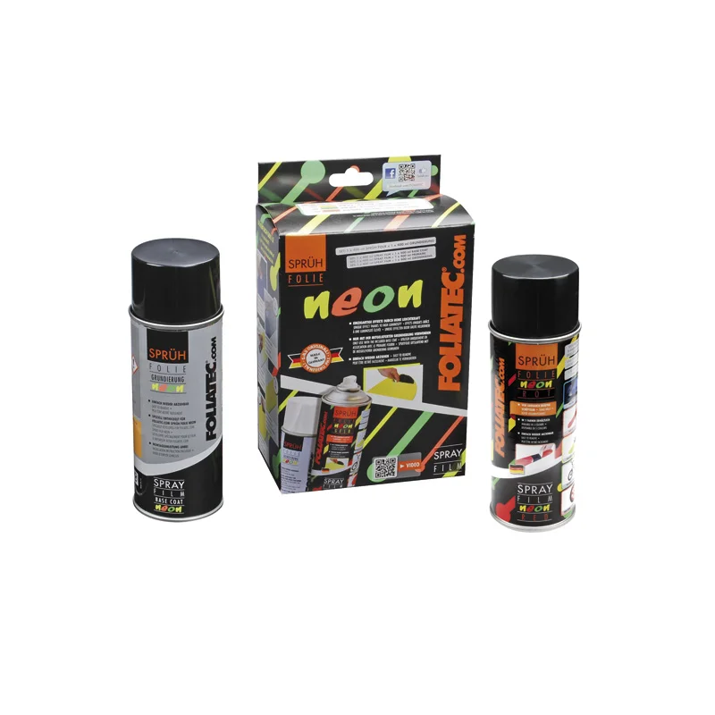 Foliatec Spray Film (Spuitfolie) NEON 2-delige Set – rood 1x400ml + basislaag 1x400ml