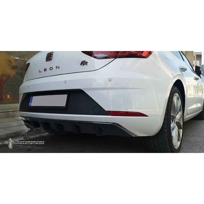 Motordrome Achterbumperdiffuser passend voor Seat Leon 5F FR 5-deurs Facelift 2017-2020 (ABS)