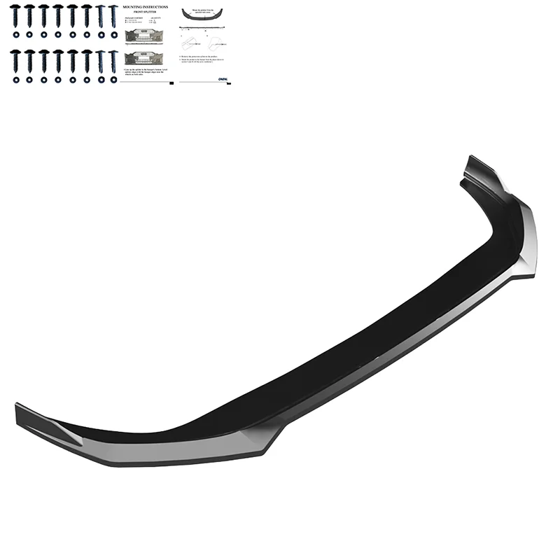 Oneway Voorspoilerlip passend voor Volkswagen Golf VIII HB/Variant Facelift 2024- excl. GTi/GTD/GTE/R/R-Line – Glanzend zwart