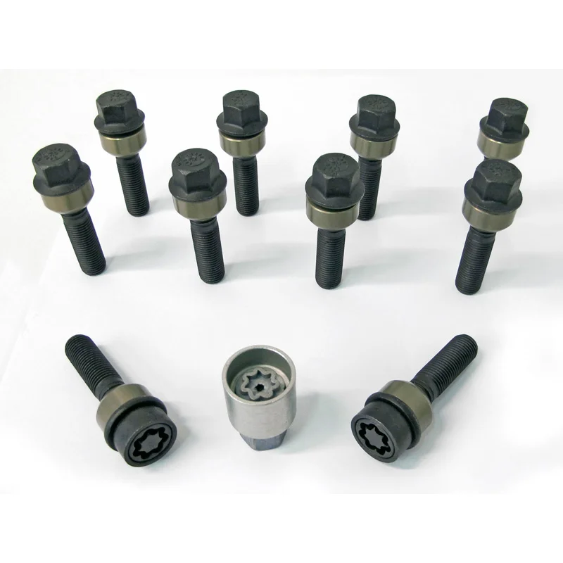 H&R Wielboutenset bolkonisch met beweegbare ring R14 M14x1.50 - Lengte 74mm - Zwart - 10 stuks (Bv. passend voor Porsche) - incl. wielsloten