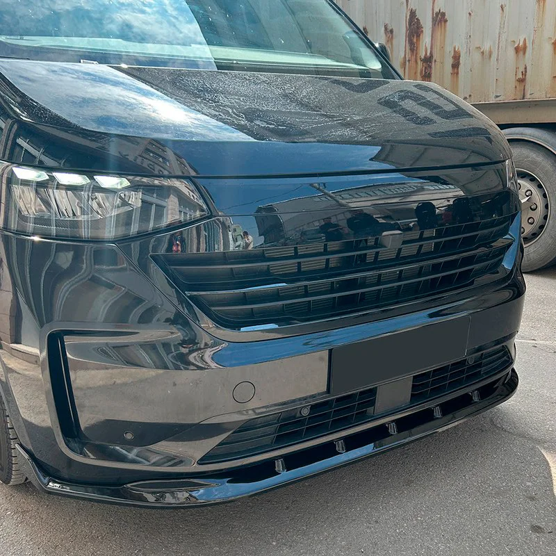 Oneway Voorspoilerlip passend voor Volkswagen Transporter T7 2024- – Glanzend zwart – Versie 5