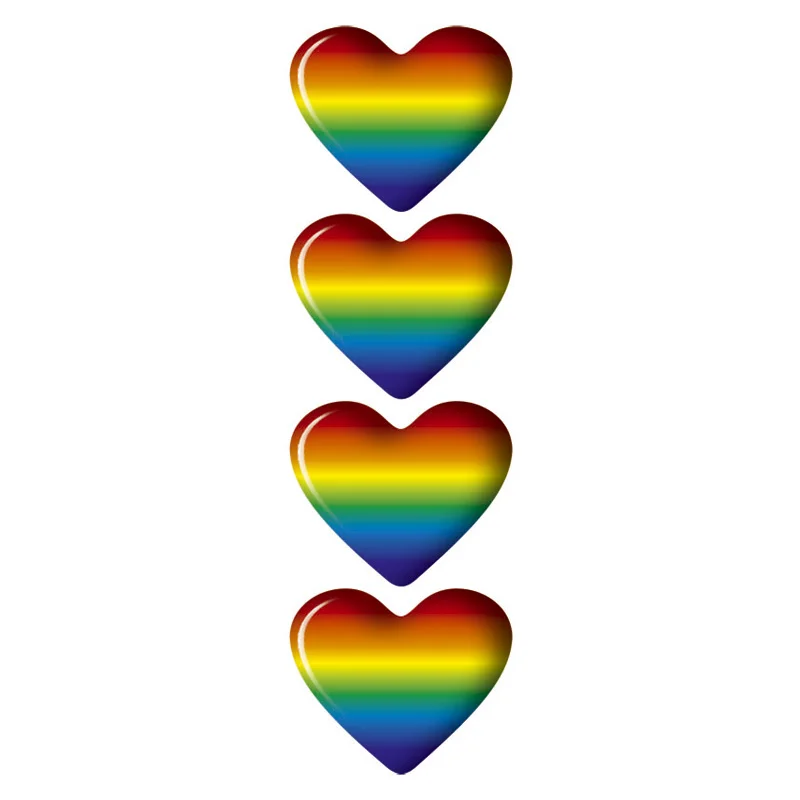 Avisa Auto Tattoo Sticker Heart 3D rainbow - 2,8x2,3cm