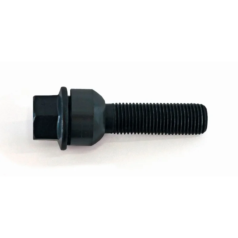 H&R Wielbout bolkonisch met beweegbare ring R14 M14x1.50 - Lengte 44mm - Zwart (Bv. passend voor Porsche)