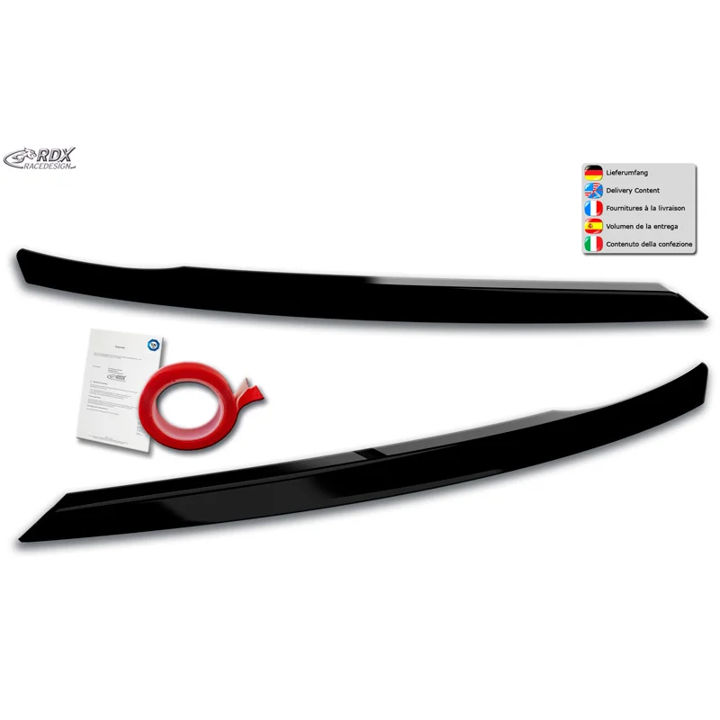 RDX Koplampspoilers passend voor Seat Ateca & Cupra Ateca 2016-2021 (ABS Glanzend Zwart)