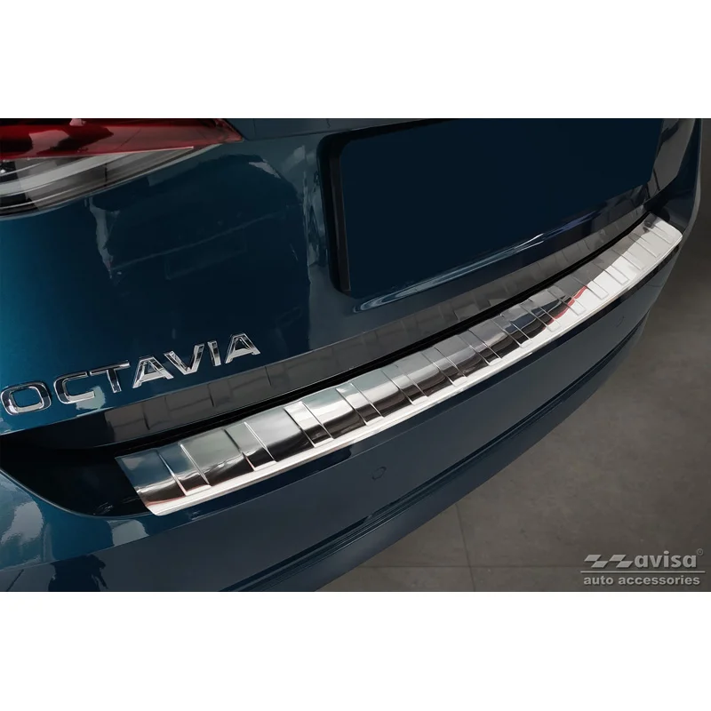 Avisa RVS Achterbumperprotector passend voor Skoda Octavia IV Liftback 2020-2024 & FL 2024- - Zilver