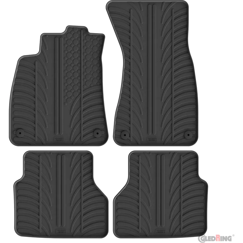 Gledring Rubbermatten passend voor Audi A6 (C9) Sedan/Avant (TFSi/MHEV) 2025- (T profiel 4-delig + montageclips)