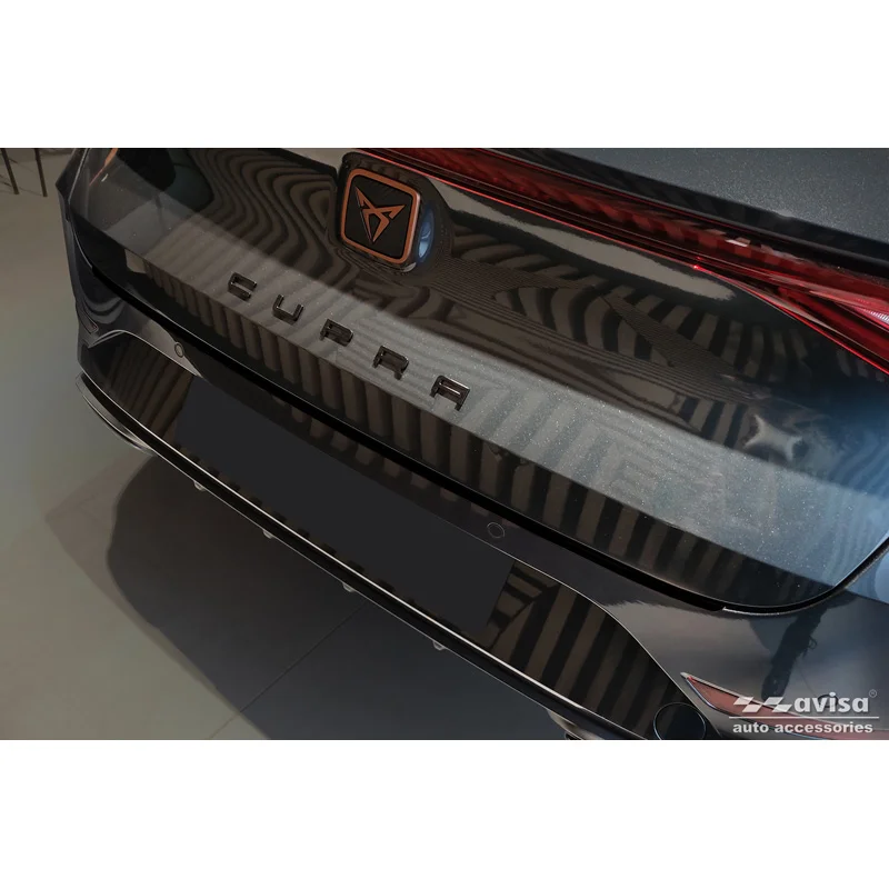 Avisa RVS Achterbumperprotector passend voor Seat Leon Sportstourer incl. FR / Cupra Leon Sportstourer 2020-2024 & Facelift 2024- - Matzwart