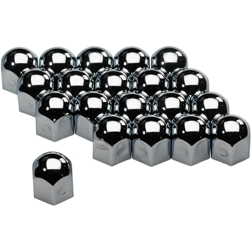 AutoStyle Set universele wielmoerkapjes - Chroom Staal - 17mm - set à 20 stuks