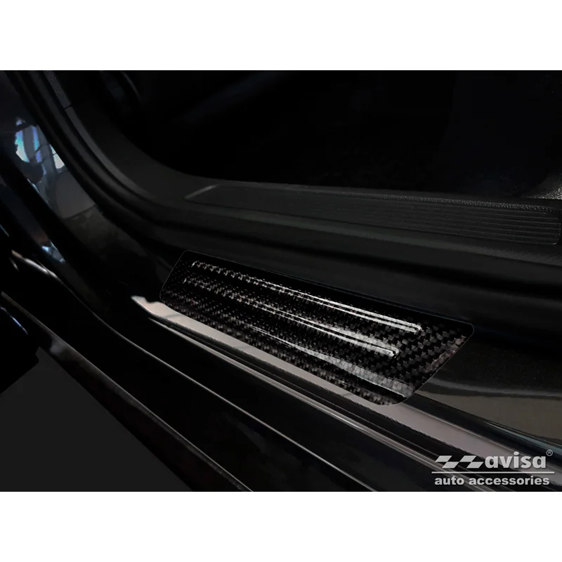 Avisa 3D Zwart Carbon Instaplijsten passend voor Volkswagen Tiguan II 2016-2024/Arteon 2017- & Shooting Brake 2020-/Passat Sedan&Variant 2014-/Golf Sportsvan 2014- incl. Facelifts - 2-Delig - (achterdeuren)