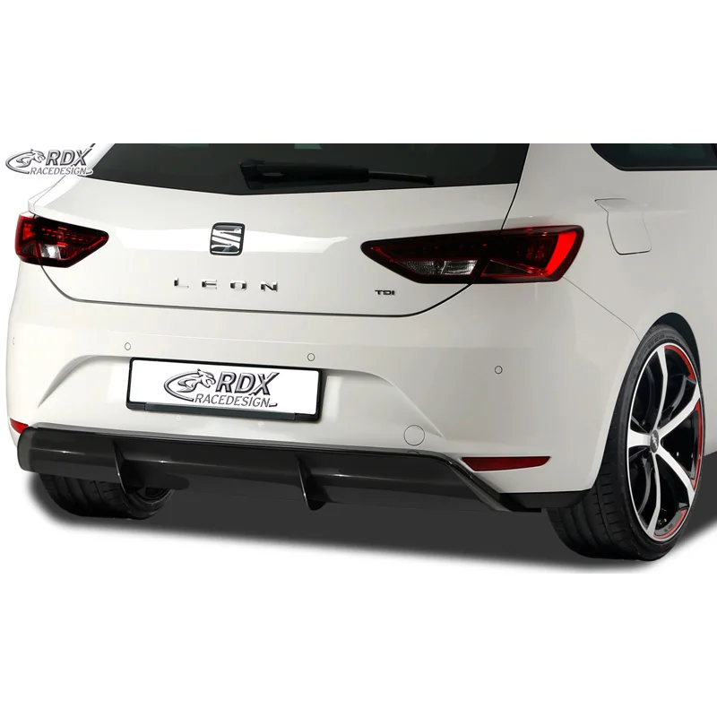 RDX Achterskirt ‘Diffusor’ passend voor Seat Leon 5F SC/5-deurs 2013-2017 excl. ST/FR/Cupra (ABS zwart glanzend)