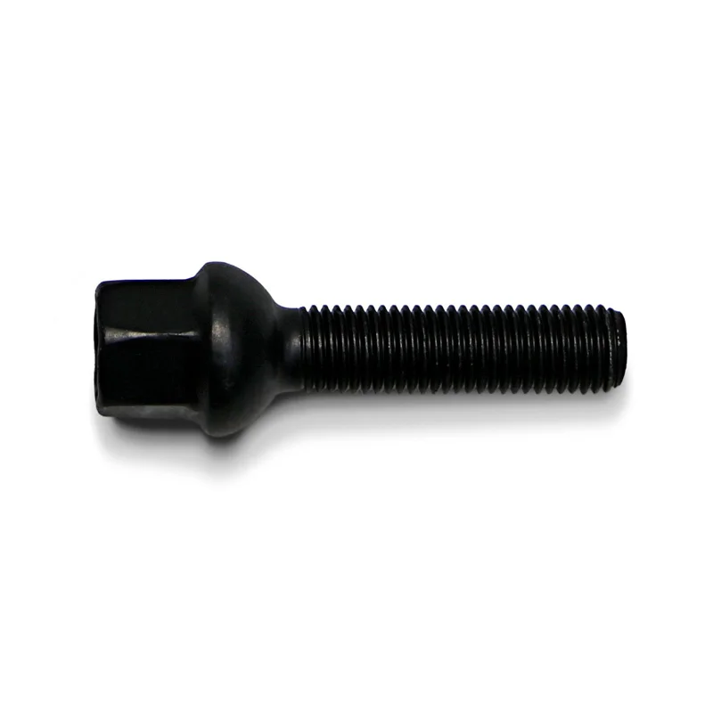H&R Wielbout bolkonisch R12 M12x1.50 - Lengte 35mm - Zwart (Bv. passend voor Mercedes)