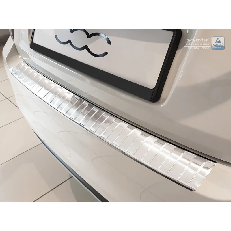Avisa RVS Achterbumperprotector passend voor Fiat & Abarth 500 2015- (incl. Hybrid) - Zilver