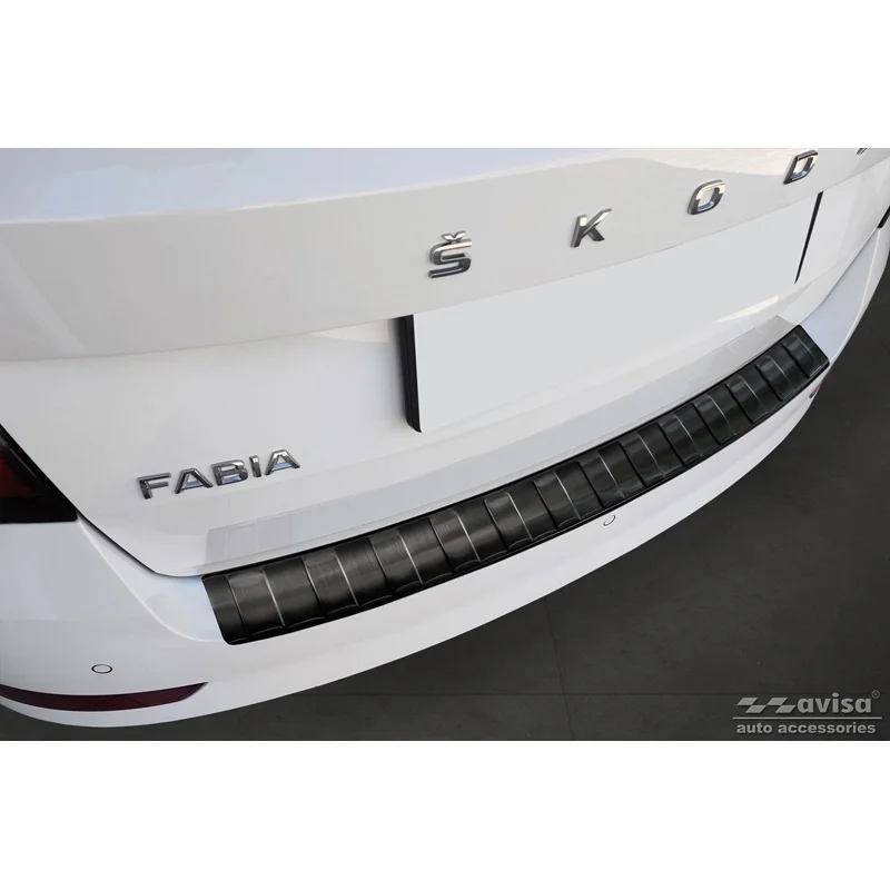 Avisa RVS Achterbumperprotector passend voor Skoda Fabia III Combi FL 2018- - Zwart