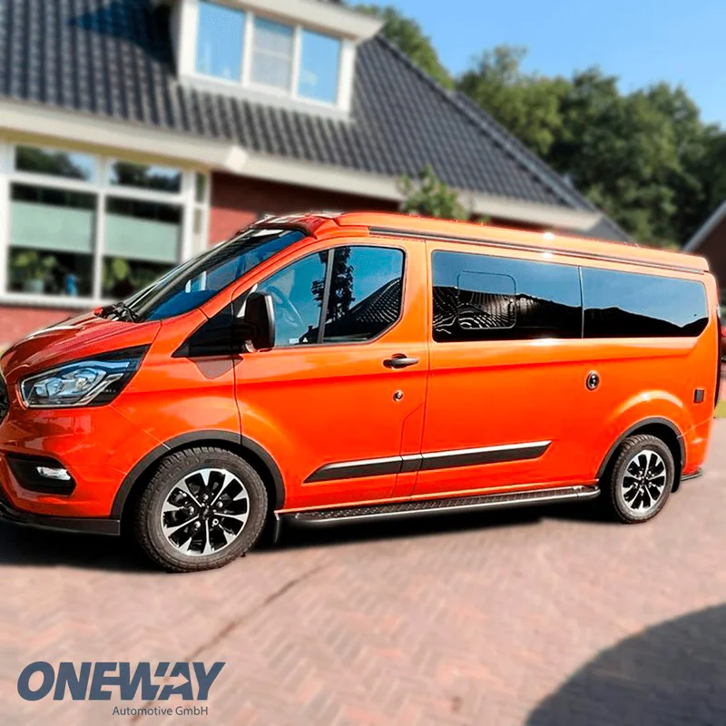 Oneway Set spatbordverbreders (Trims) passend voor Ford Transit Custom MK1 Facelift 2018-2023 - Matzwart