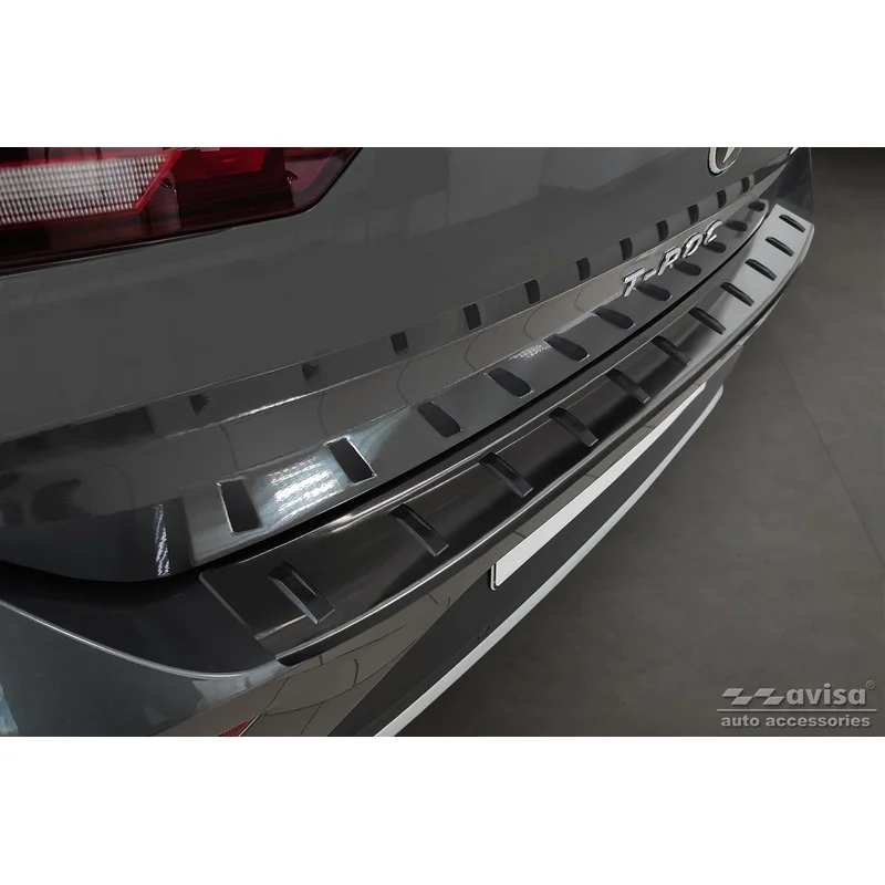 Avisa RVS Achterbumperprotector STRONG EDITION passend voor Volkswagen T-Roc & T-Roc Cabrio 2017-2022 & Facelift 2022-2025 - Zwart