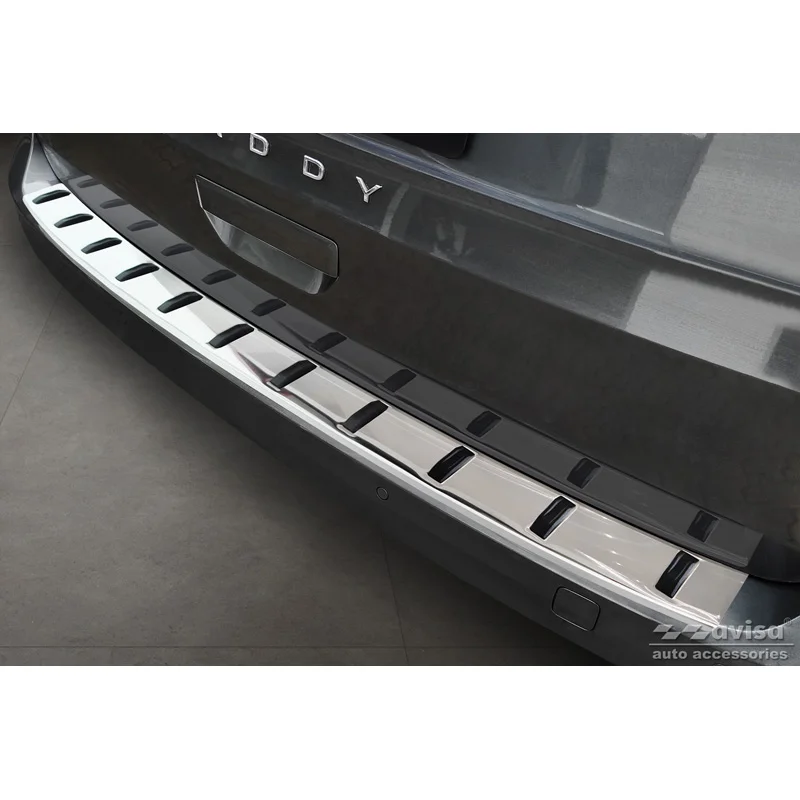 Avisa RVS Achterbumperprotector STRONG EDITION passend voor Volkswagen Caddy V Cargo & Combi 2020- - Zilver