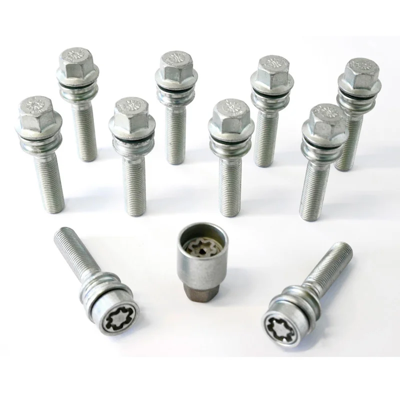 H&R Wielboutenset bolkonisch met bewegende ring R14 M15x1.25 - Lengte 64mm - 10 stuks - incl. wielsloten
