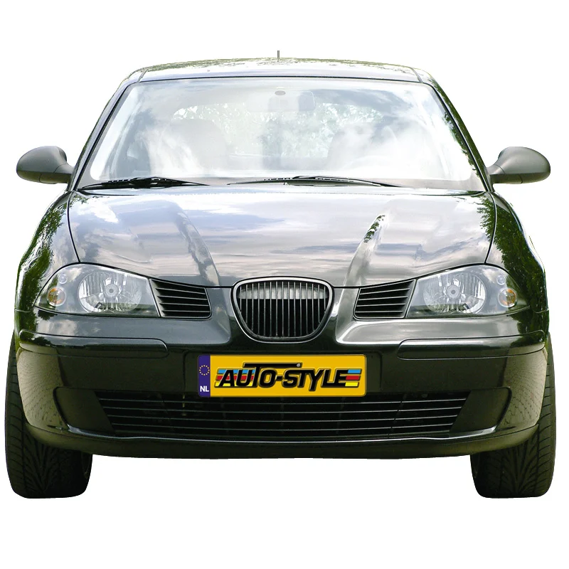 AutoStyle Embleemloze Grille passend voor Seat Ibiza/Cordoba 6L 2002-2008 (met zwarte rand)