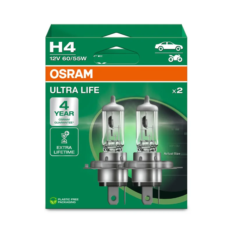 Osram Ultra Life Halogeen lampen - H4 - 12V/60-55W - set à 2 stuks