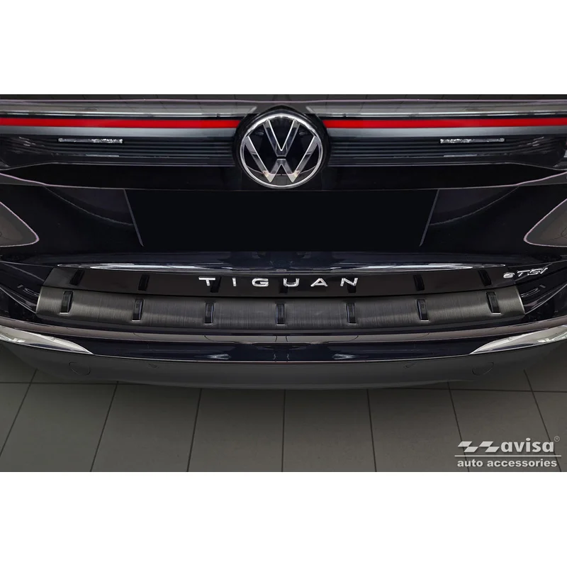 Avisa RVS Achterbumperprotector STRONG EDITION passend voor Volkswagen Tiguan III (CT1) 2024- - Zwart