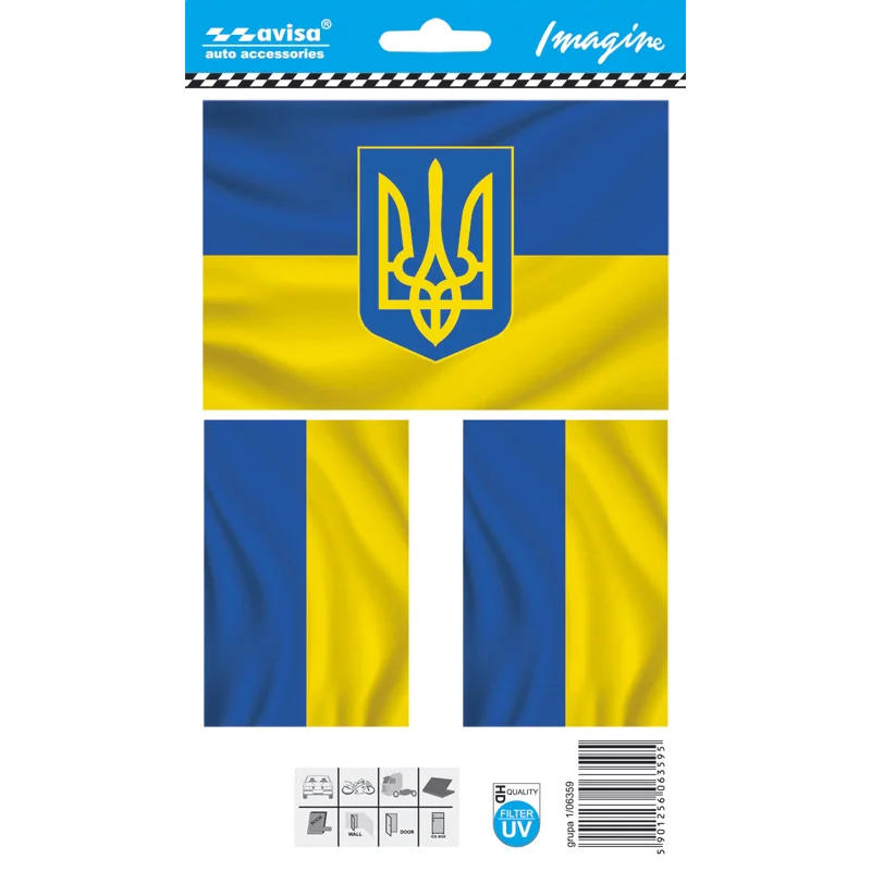 Avisa Auto Tattoo Sticker Ukraine/ flags - 12,7x8,5cm