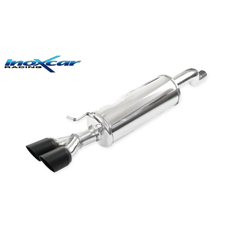 InoXcar 100% RVS Sportuitlaat passend voor Volkswagen Polo (6C) 1.8 GTI 192pk 2015-2018 55mm 2x80mm Ceramic Black