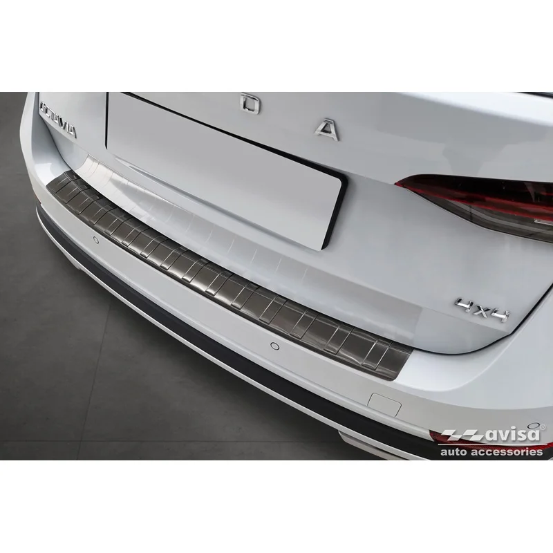 Avisa RVS Achterbumperprotector passend voor Skoda Octavia Scout (NX5) 2020- - Zwart