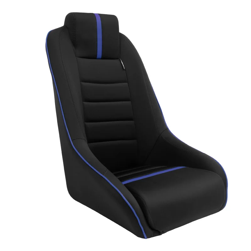 AutoStyle Sportstoel 'Classic RS' - Zwart/Blauw - Vaste rugleuning + Geïntegreerde hoofdsteun - incl. sledes