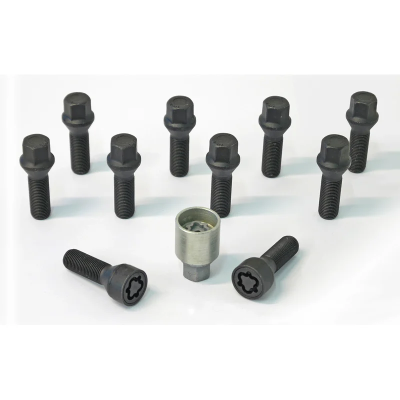 H&R Wielboutenset konisch M14x1.25 - Lengte 28mm - Zwart - 10 stuks - incl. wielsloten