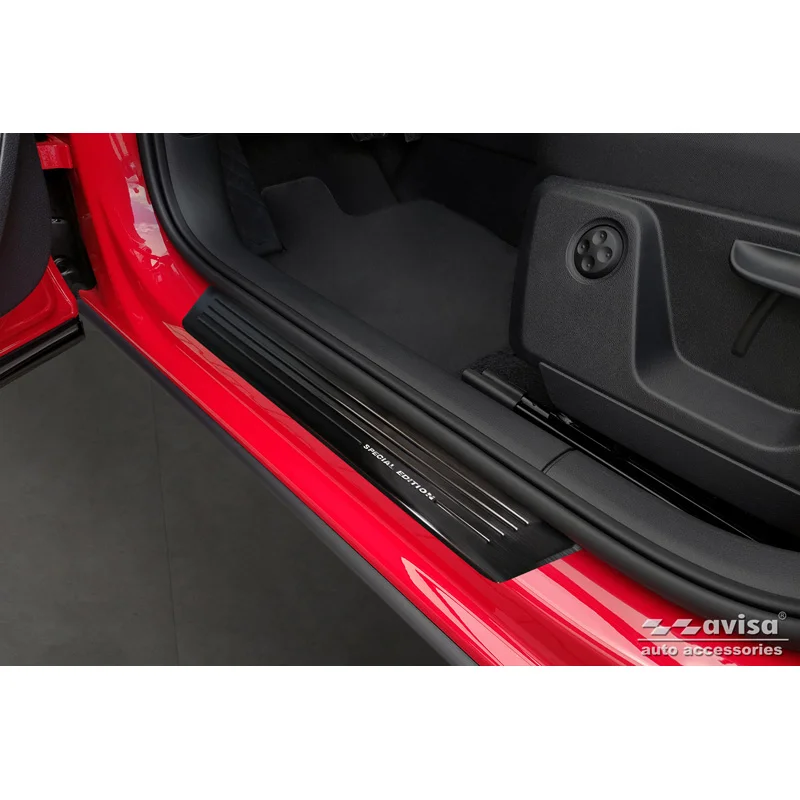 Avisa Zwart RVS Instaplijsten passend voor Audi Q2 Facelift 2020- 'Special Edition' - 4-delig