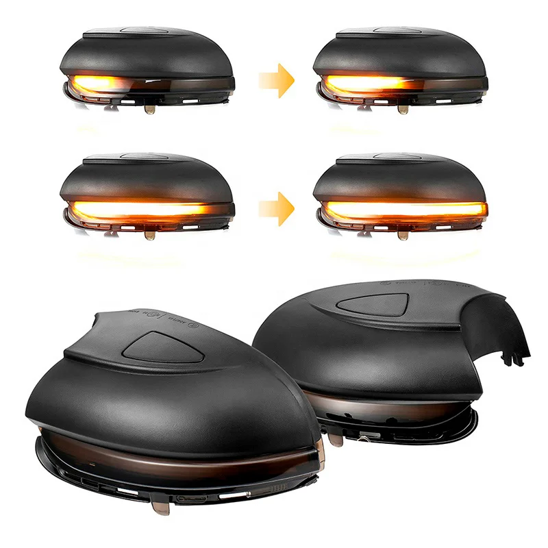 AutoStyle Set LED Zijspiegel-Knipperlichten passend voor Volkswagen Jetta VI 2011- & Eos 2009- & Passat 3C 2011-2014 & CC 2008- & Beetle 2011- & Scirocco 2008- – Rookgrijs – incl. Dynamic Running Light