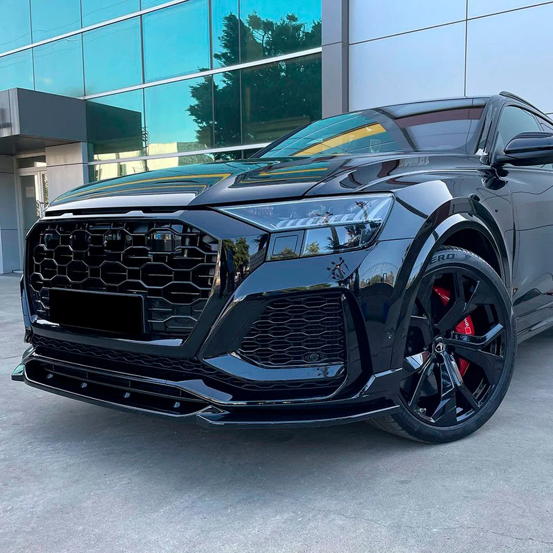 Oneway Voorspoilerlip passend voor Audi RS Q8 MK1 2019-2023 – Glanzend zwart