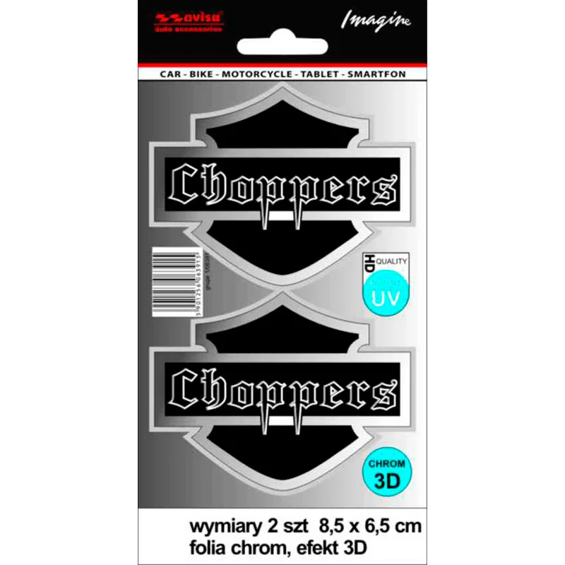 Avisa AutoTattoo Sticker Choppers 3D Chrome - 8,5 x 6,5cm