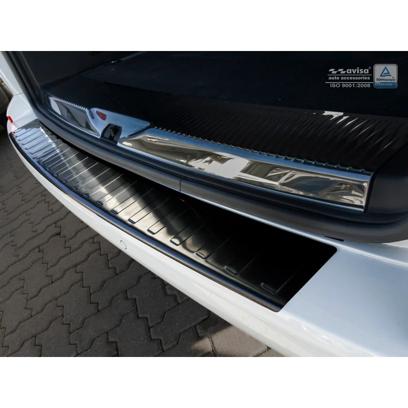 Avisa RVS Achterbumperprotector passend voor Volkswagen Transporter T6 2015-2019 & FL 2019-2020 & T6.1 2020-2022 (met achterklep) - Zwart