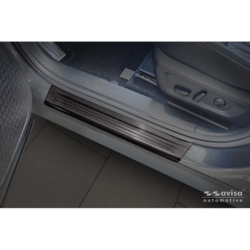 Avisa Zwart RVS Instaplijsten passend voor Mitsubishi Outlander IV 2025- - 'Lines' - 4-delig