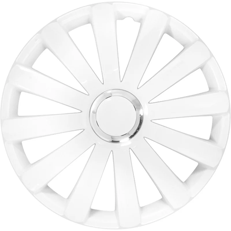 AutoStyle 4-Delige Wieldoppenset Spyder 14-inch wit + chroom ring