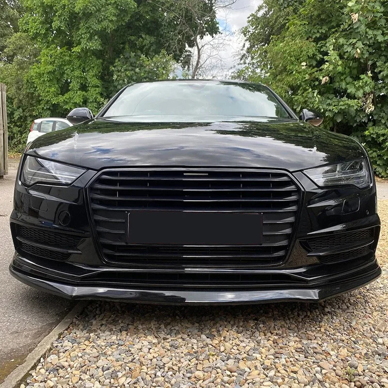 Oneway Voorspoilerlip passend voor Audi A7 S-Line/S7 C7 Facelift 2014-2017 – Glanzend zwart